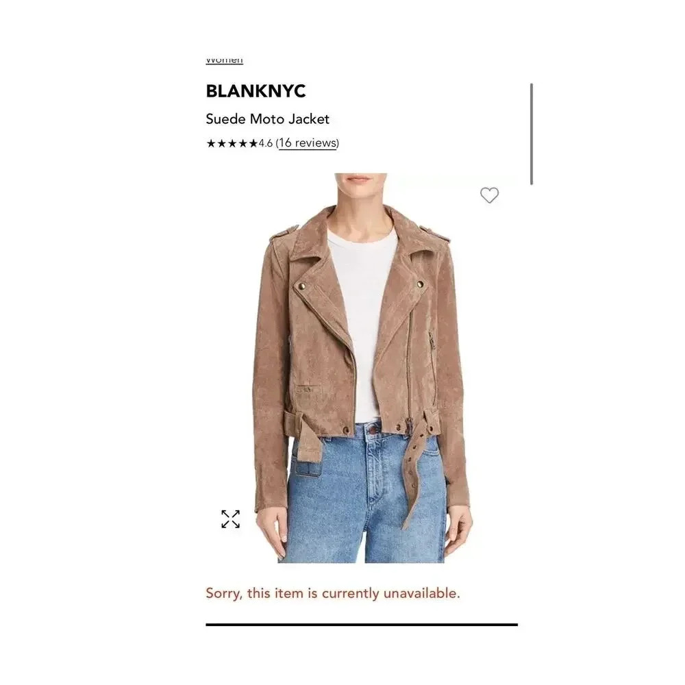 BlankNYC Brown Suede Moto Jacket - Coffee Bean - L